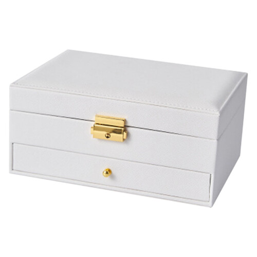 Kiplyki Jewelry Box with Lock and Mirror 2-Layer