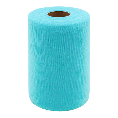 Water Blue Tulle Fabric Roll 10m x 15cm
