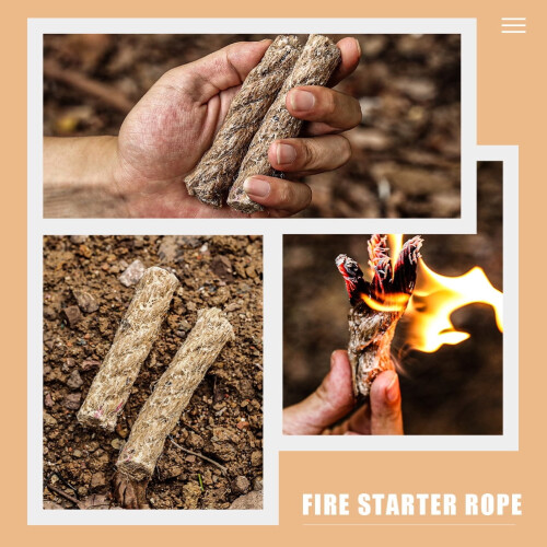 Kindling Twine Fire Starting Kit Natural Flint 4 pcs 1
