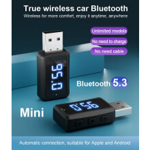 Car Bluetooth 5.3 Transmitter Receiver with LED Display