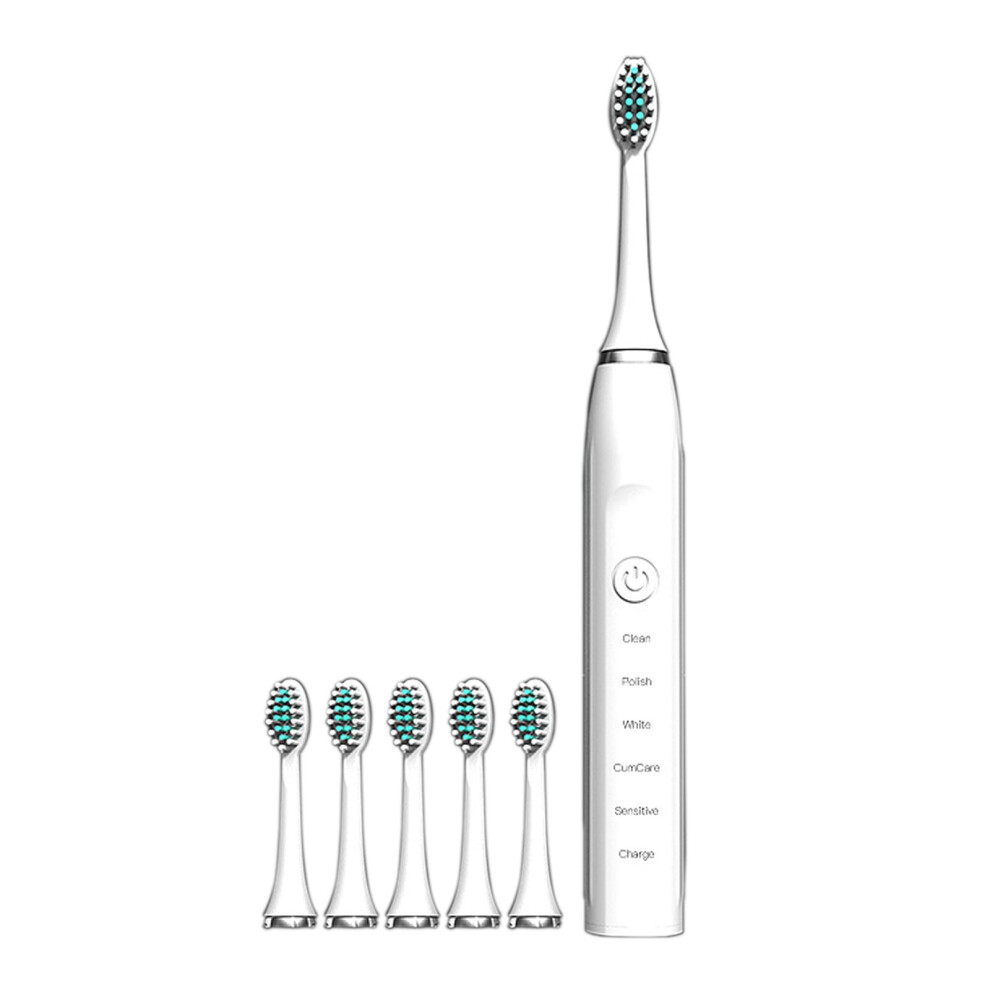 Tahtuvzn Electric Toothbrush with 6 Brush Heads and 5