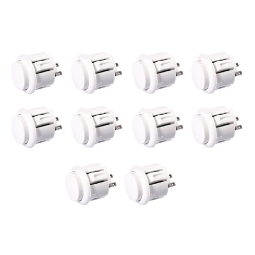 20 Pcs Arcade Buttons 24Mm Responsive Arcade Buttons for Gaming Enthusiasts White 1