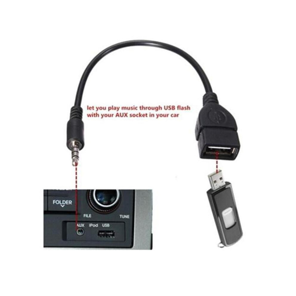 3.5Mm Male To Usb 2.0 Type A Female Otg Adapter Cable 913211217931