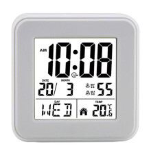 Kiplyki digitalt vækkeur med LCD-skærm temperatur fugtighedsskærm snooze-alarm elektronisk tidsstyringspåmindelse