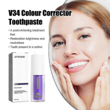 New model Jaysuing V34 Purple Toothpaste Clean Mouth Odor Tooth Stain Beauty Teeth Whitening Teeth Care Toothpaste -9385233975266