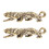 Tiger Decor Statue Gold Brass Indoor Tabletop 2 pcs 1