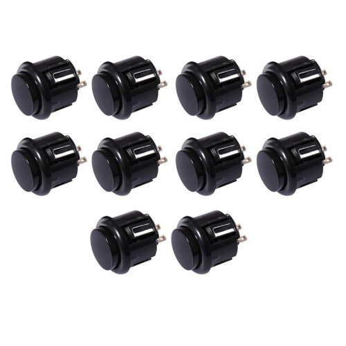 20 Pcs Arcade Buttons 24Mm Responsive Arcade Buttons for Gaming Enthusiasts Black 1