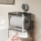 Grey suction cup toilet paper holder wall-mounted no-drill 4