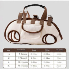 (L, White) Breathable Multi-Function Pet Carrier Backpack - Adjustable Shoulder Sling