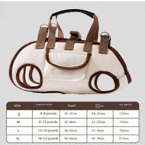 (M, White) Breathable Multi-Function Pet Carrier Backpack - Adjustable Shoulder Sling