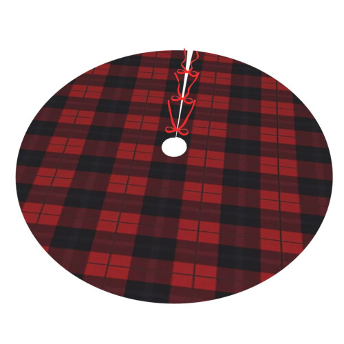 Christmas Tree Skirt Plaid 48 Inch Thick Rustic Holiday 2
