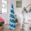 5ft collapsible artificial Christmas tree silver tinsel 1