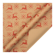 Papier cadeau de Noël motif Père Noël flocons de neige à carreaux 20x