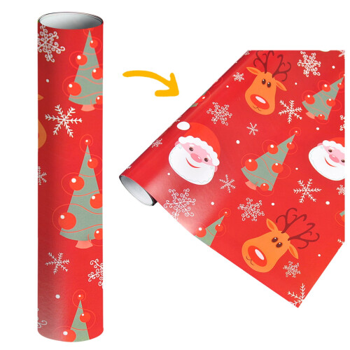 Christmas wrapping paper Santa pattern single-sided 75 cm x