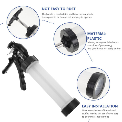 Sausage Stuffer Machine Set Manual with Tubes Black 1