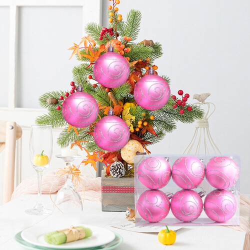 Christmas Ball Decorations Matte Gold Plastic 6pcs 6cm