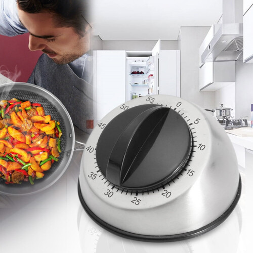 Stainless Steel Mechanical Kitchen Timer 1-60 Min 2