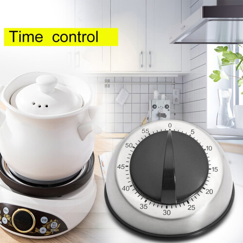 Stainless Steel Mechanical Kitchen Timer 1-60 Min 1