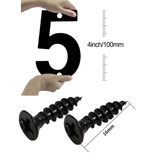 4 inch modern floating outdoor mailbox numbers black 2