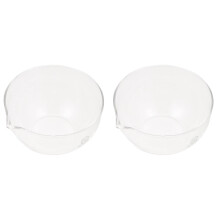 Lot de 2 bols mélangeurs ronds en verre transparent avec bec verseur, contenants pour évaporation.