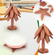 Houten tafelmat, warmte-isolerende mat in de vorm van een kerstboomversiering, antislip kommat, massief houten kerstcadeaus - Aanbiedingen van de dag