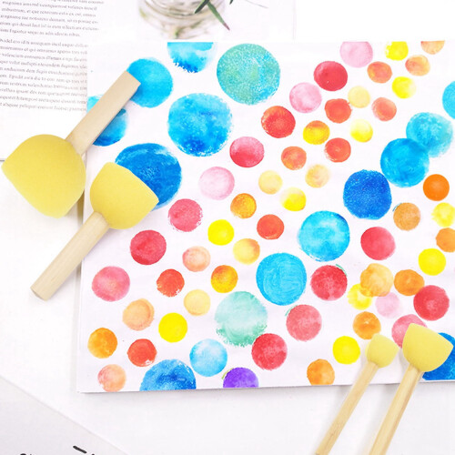 Foam Sponge Paint Brush Set Round 5 Sizes 60 pcs 2