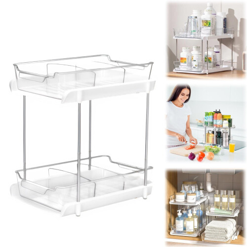 Sliding Basket Drawer Organizer Clear Large