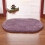 Tapete oval roxo para interiores, absorvente e que não solta pelos. 2