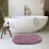 Tapete oval roxo para interiores, absorvente e que não solta pelos. 4