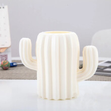 Quinlirra Stiftehalter, 13,5 x 11,5 cm, Aufbewahrungsbox für Stifte, Buntstifte und Pinsel, ideal für den Schreibtisch, Weiß