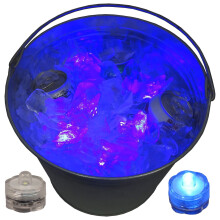 Lichterkette für Bier- und Limonaden-Eiskübel zum Familien-Thanksgiving, LED-Unterwasserleuchte, 12 Stück, blau