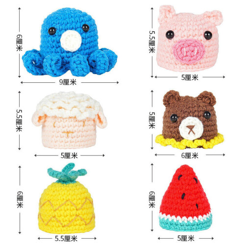 Κιτ πλεξίματος για αρχάριους Crochetobe - Φτιάξτε τα δικά σας φρούτα, με οδηγίες βήμα 1