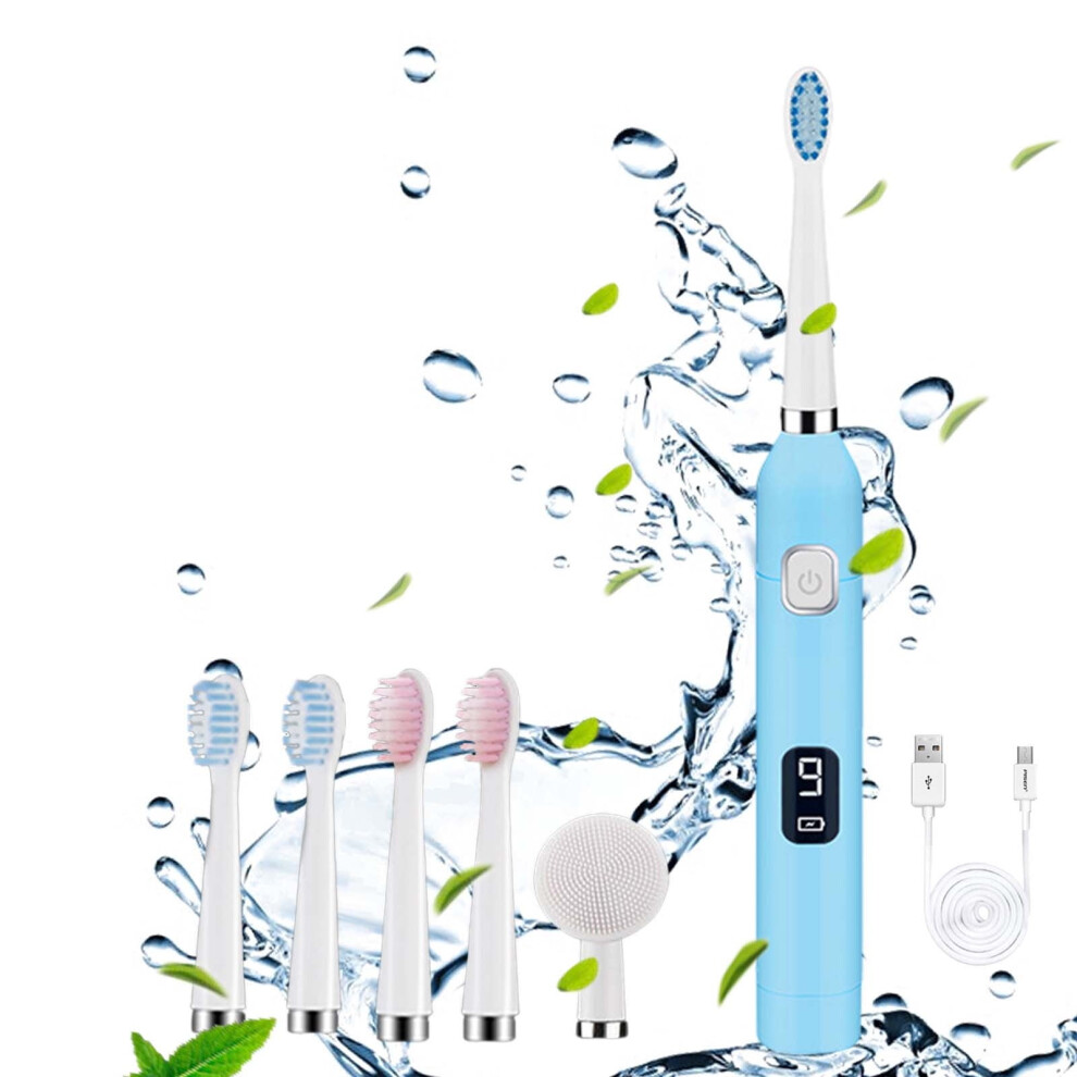 Txmfgh Electric Toothbrush with 5 Brush Heads and 9