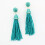 Orecchini pendenti da donna RSAMD Boho con piccole perline e nappe - Verde acqua 1