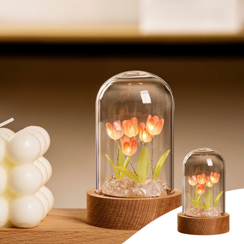 Txmfgh DIY Tulip Night Light Kit ABS Red Blue