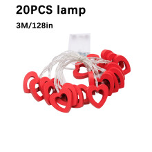 Lanterne décorative LED Lulshou pour la Saint-Valentin, guirlande lumineuse en bois rouge creux, cadeau idéal pour une demande en mariage ou une