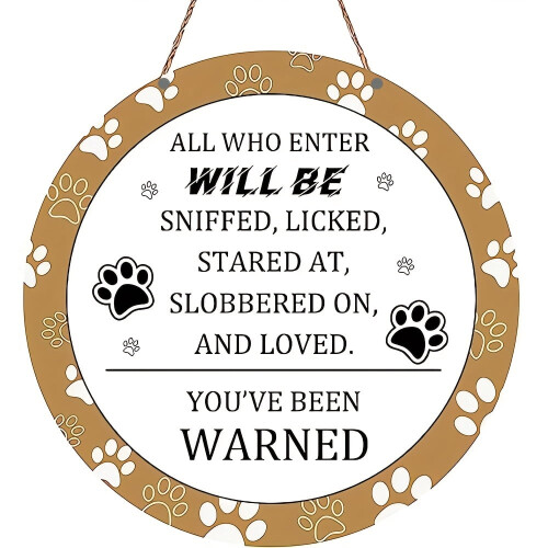 Placa decorativa rústica redonda para cachorro, 20x20cm (8x8 polegadas), 1 peça. 1