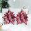 Christmas Ball Pendant Set Red Plastic Electroplated 2pcs 3