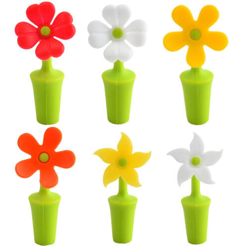 Bouchons de bouteille d'alcool en forme de fleur (6 pièces)