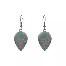 Boucles d'oreilles RSAMD Fashion pour femmes, style bohème vintage, en bronze gravé, à rayures triangulaires - 0777