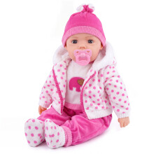 (Spotty Coat) The Magic Toy Shop 20" Lifelike Soft Baby Doll With Dummy & 12 Sounds