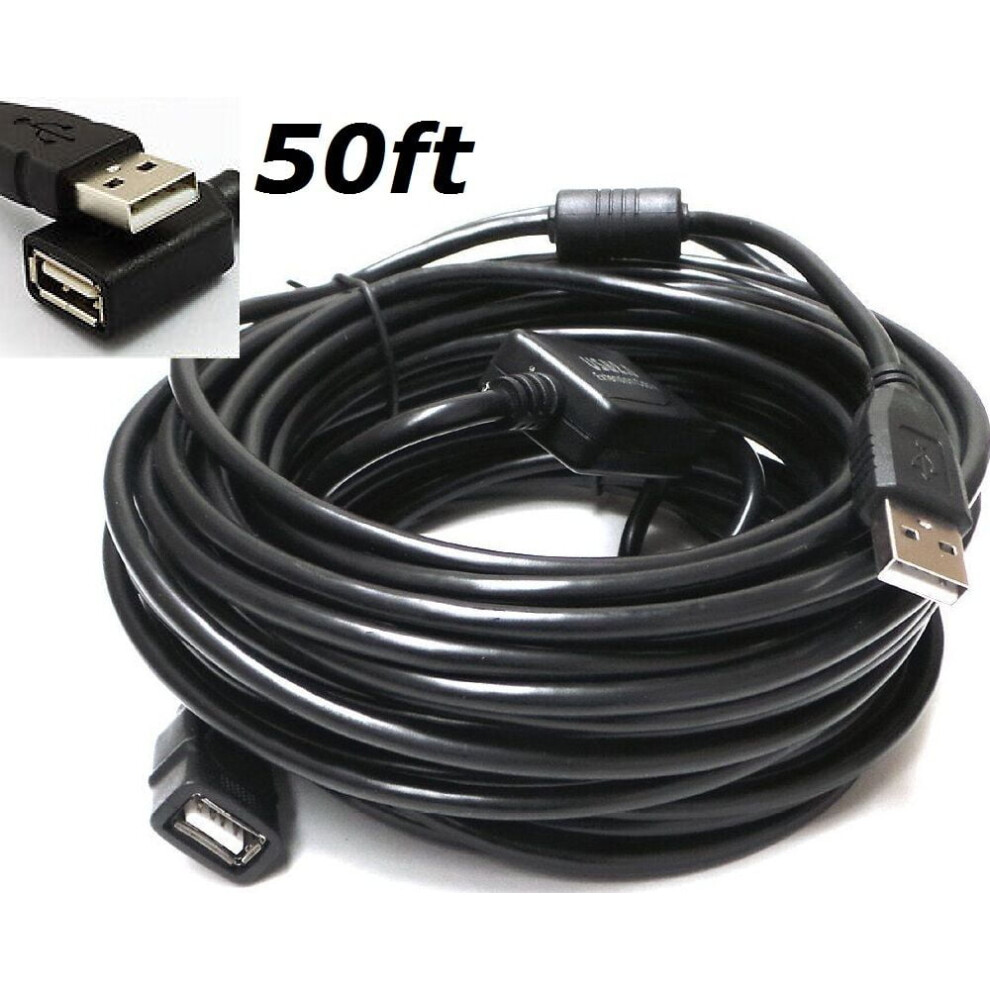 Usb 2.0 Active Repeater Extension Cable 50Ft 971050931135