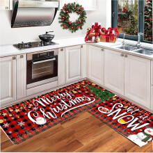 Ensemble de tapis de cuisine de Noël Txmfgh - Tapis de sol festifs, décoration de Noël, usage multifonctionnel