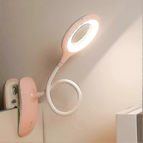 (Pink) Suitable for Led Clip-on Reading Lamp Dimmable Eye Protection Table Lamp