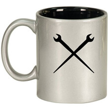 Ceramic coffee mug silver 12 oz
