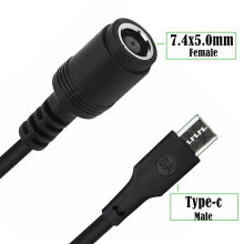 FOR5V DC7.4mm x5.0mm anya (7.4mm x0.6mm bemenet) - USB C típusú apa tápkábel telefonhoz, tablethez, laptophoz