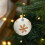 Christmas Ball Decoration White Linen Foam 8cm 4
