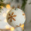 Christmas Ball Decoration White Linen Foam 8cm 5