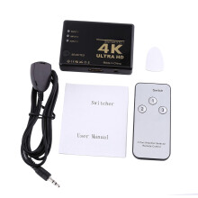 Emoshayoga HDMI4K-concentrator, delerselectieschakelaar voor de versterker van de HDMI-conmutator de3Puertos met afstandsbediening