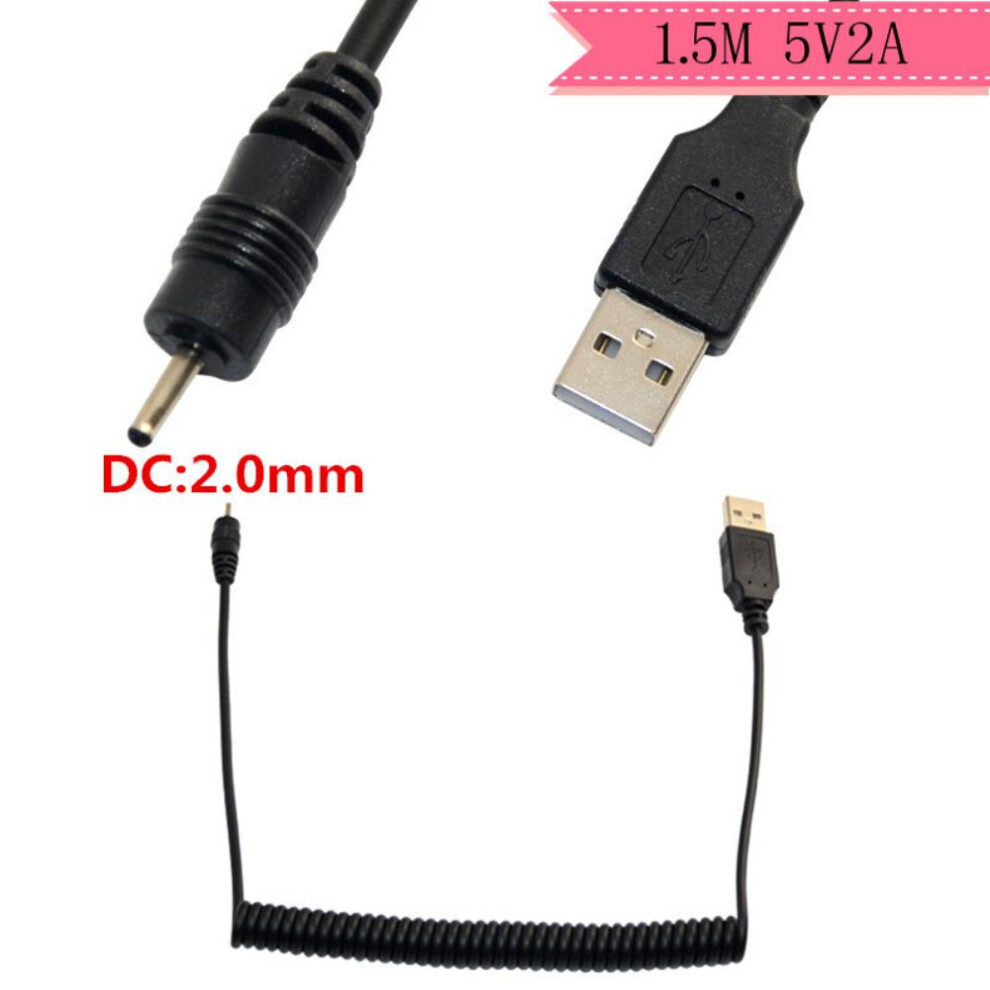 Usb 2.0 A Male To 2Mm Pin Spiral Coiled Charging Cable 971050930572